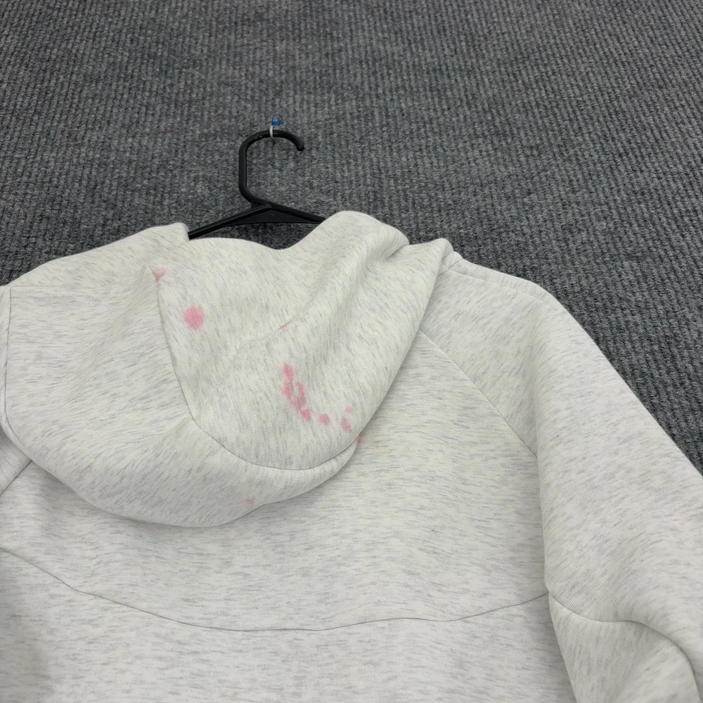 Nike Full Zip Hoodie Mens L Grey Cotton Polyester Tech Fleece Sportswear Street